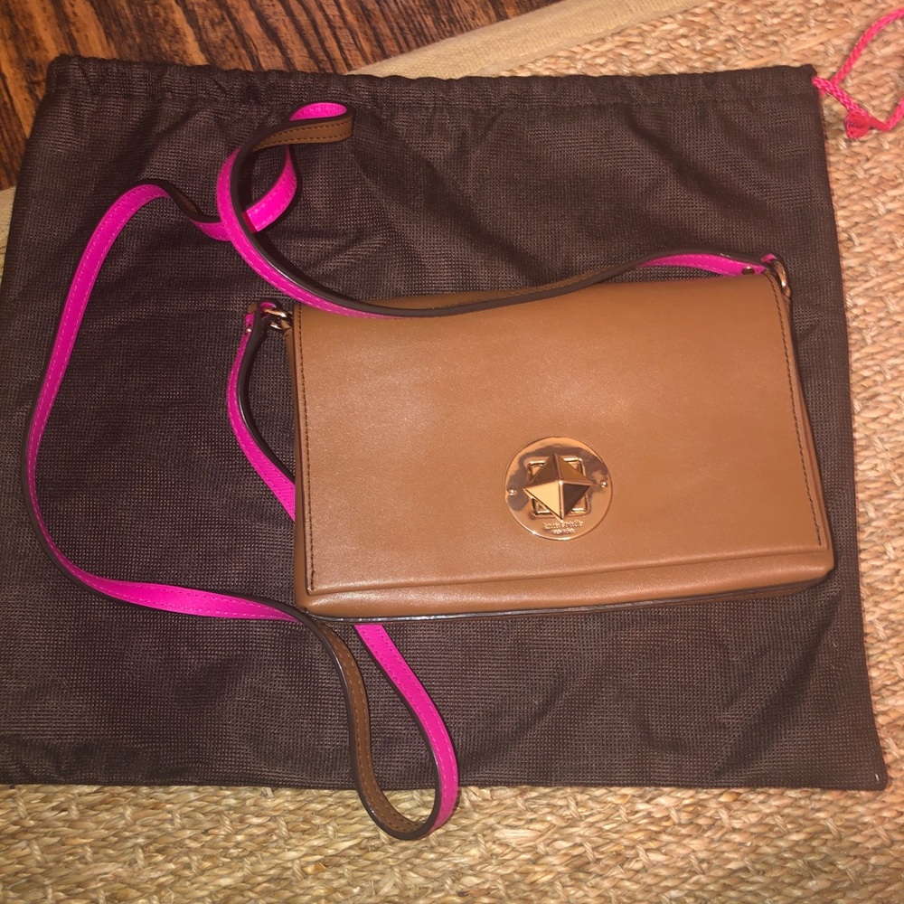 Kate Spade brown leather crossbody bag